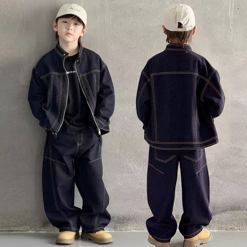 男童秋装牛仔套装2026新款儿童装春秋款中大童衣服秋季酷帅气时髦