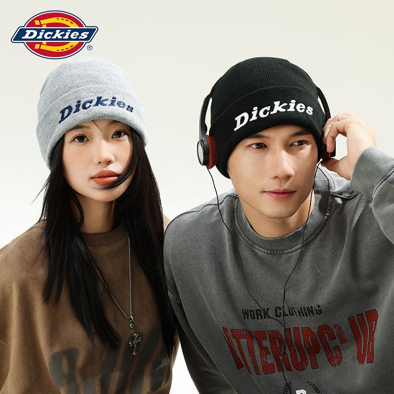 【Dickies】帽子新款韩系透气毛线帽字母护耳百搭秋冬情侣款针织冷帽