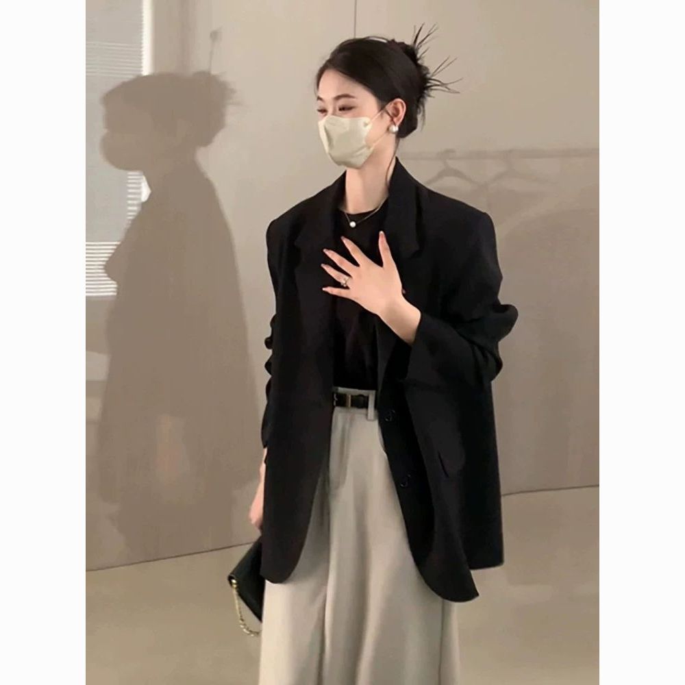 高级感黑色气质西装外套女2026新款春秋季小个子休闲宽松韩版西服