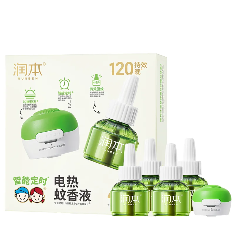 润本定时电蚊香液室内驱蚊无味加热器专用补充液套装官方正品
