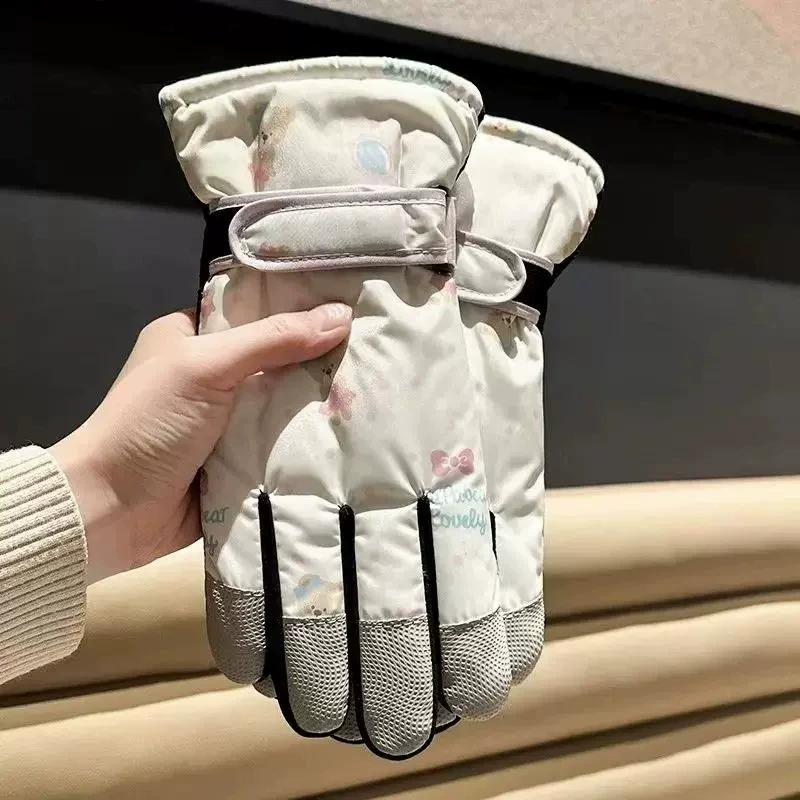 手套小熊滑雪加厚可爱冬季防寒防风全掌防水加绒保暖骑车触屏防滑