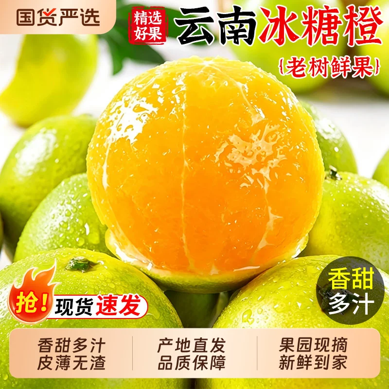 正宗云南哀牢山冰糖橙新鲜水果现摘青皮甜橙手剥鲜橙当季整箱包邮