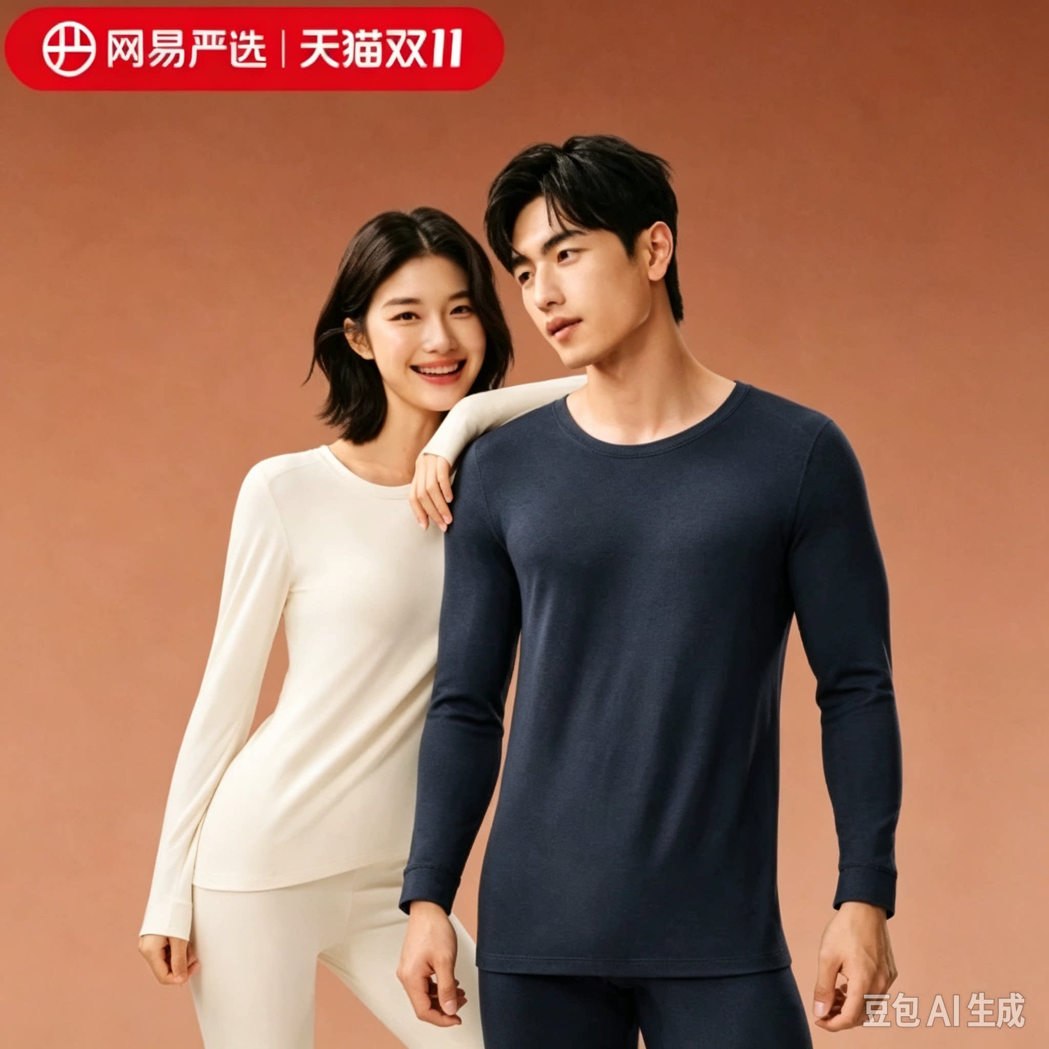 网易严选加倍松暖保暖内衣女秋冬秋衣秋裤抓绒发热套装保暖衣男士
