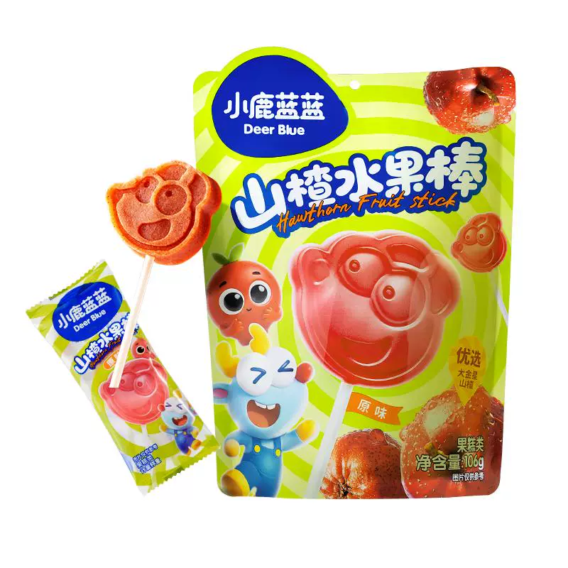 小鹿蓝蓝山楂水果棒宝宝果肉条安全0添加儿童零辅食B