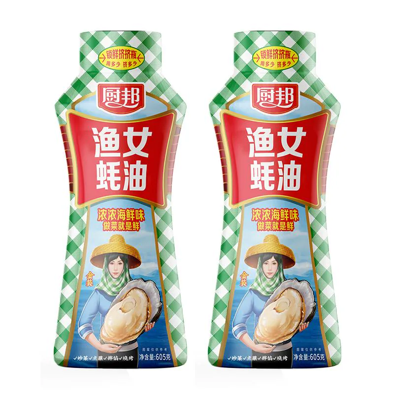 厨邦605g*2瓶金装渔女蚝油炒菜火锅点蘸提鲜增色炒菜炒饭腌肉烧烤