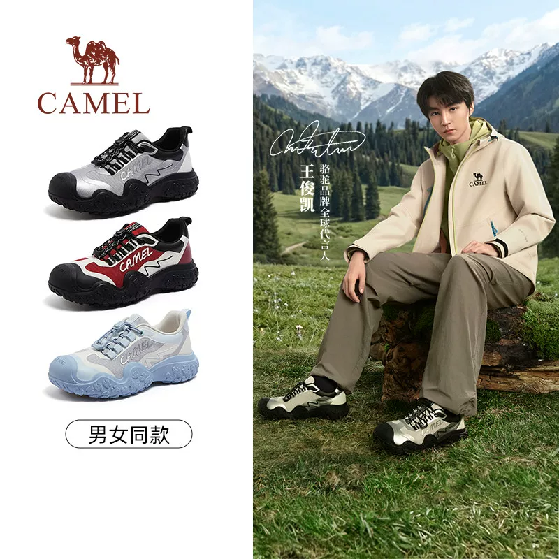 骆驼女鞋2026新款户外徒步登山鞋女款复古休闲运动鞋防滑耐磨板鞋