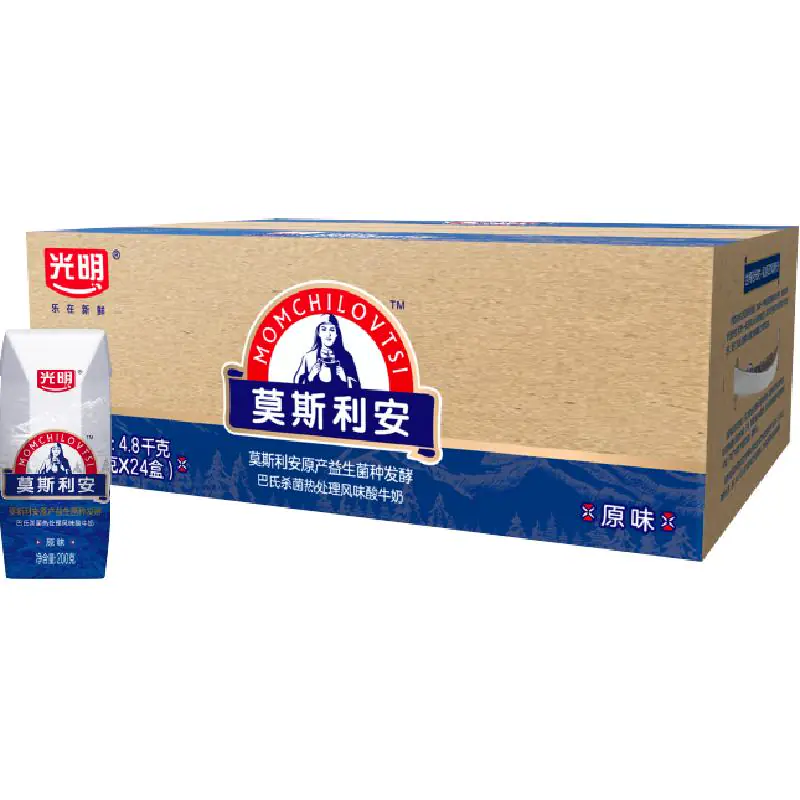 光明莫斯利安原味酸奶早餐酸奶200g*24盒整箱装