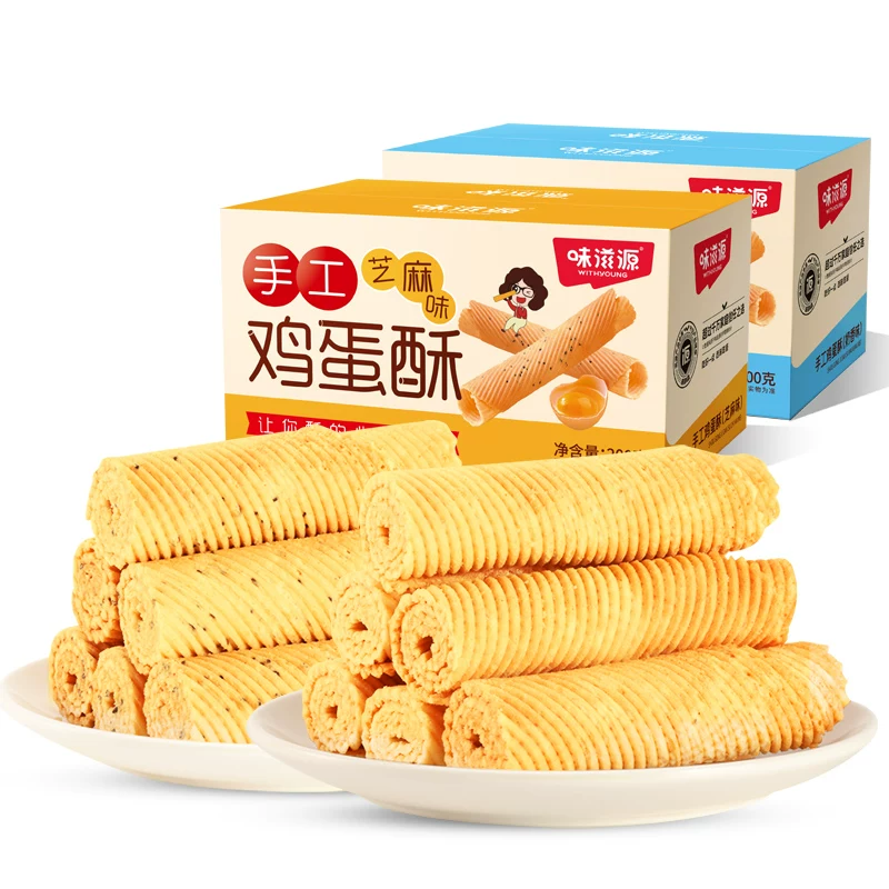 味滋源手工鸡蛋酥鸡蛋卷奶香芝麻味传统老式糕点心休闲零食小吃s