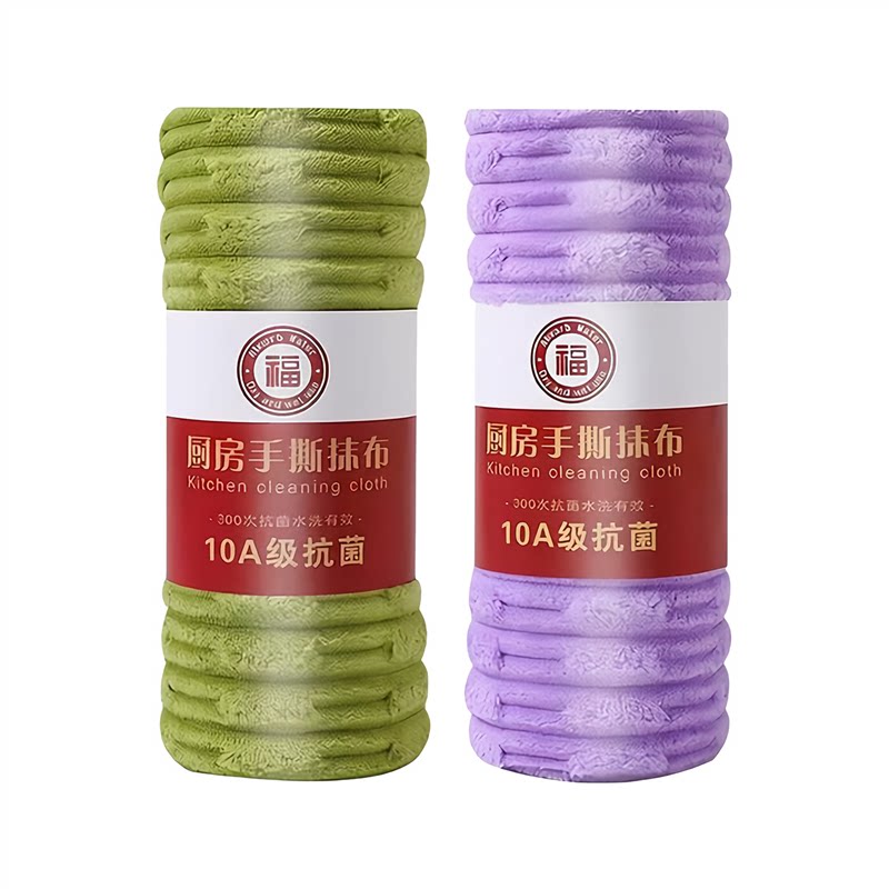 竹节绒厨房清洁懒人手撕抹布月抛周抛强吸水不易掉毛百洁布