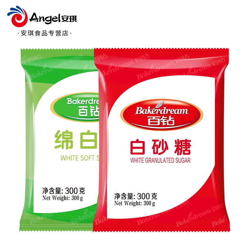安琪百钻绵白糖白砂糖300g家用冰糖细砂糖冲饮喝食用烘焙材料棉糖