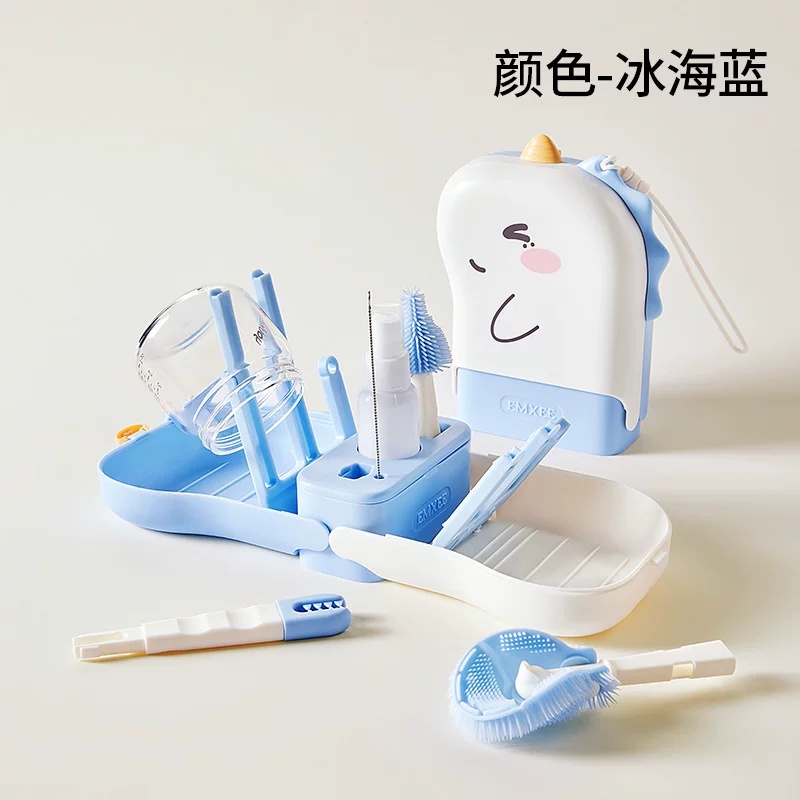 嫚熙婴儿奶瓶刷清洗刷洗奶瓶专用刷子硅胶奶嘴刷工具外出便携套装