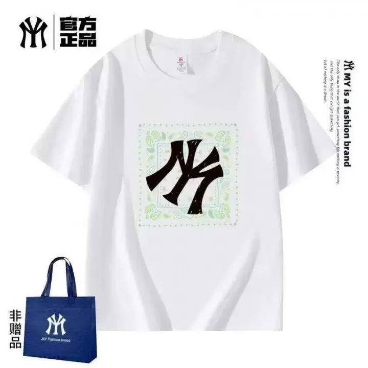 MY短袖T恤男女同款潮牌宽松百搭印花上衣夏季纯棉休闲2