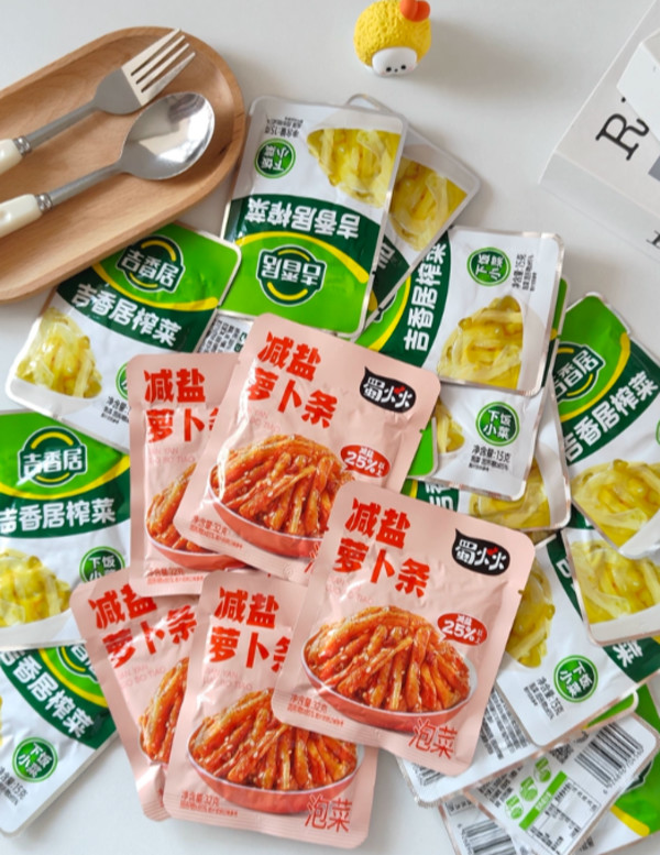 吉香居减盐榨菜任选小袋25包