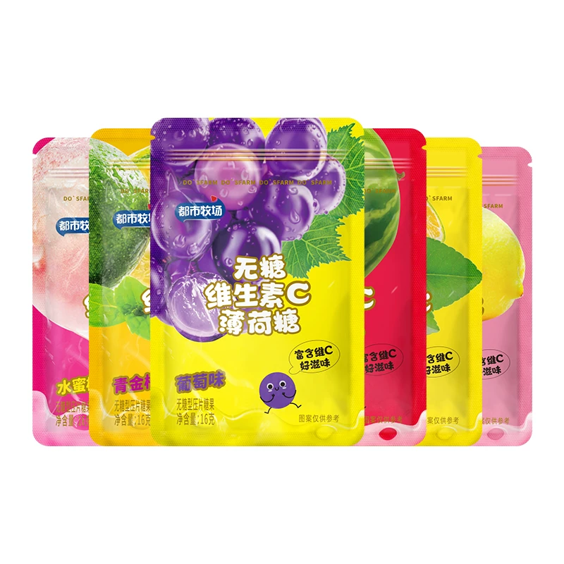都市牧场无糖薄荷糖口气清新清凉接吻糖柠檬水果压片糖零食清口糖