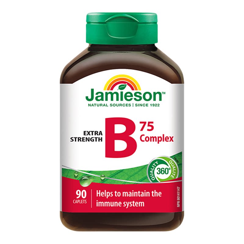 【自营】jamieson健美生B族维生素B天然肌醇B5复合B成人90粒熬夜
