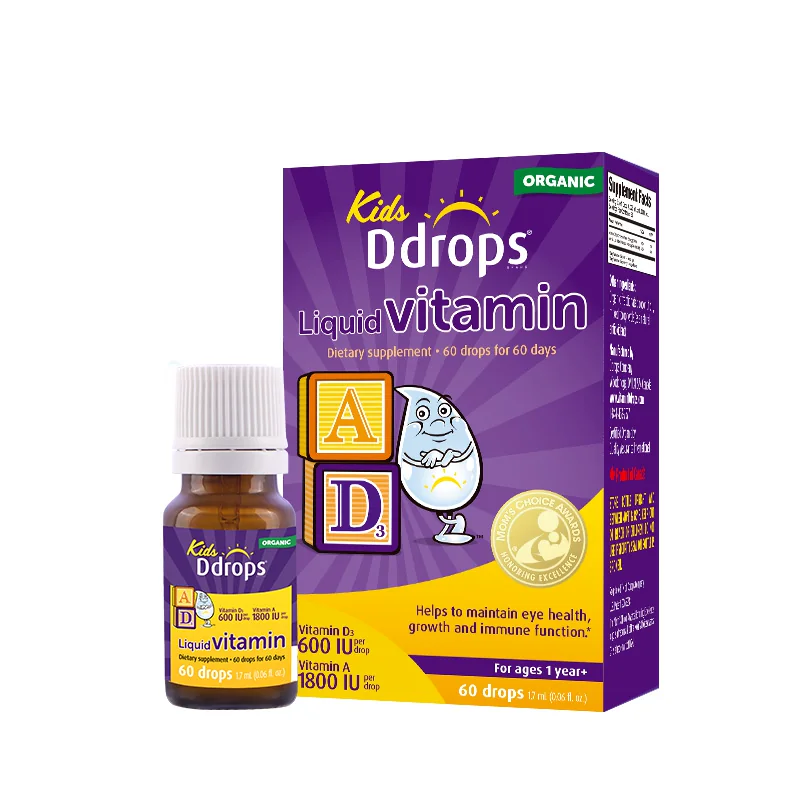 Ddrops滴卓思敏宝ad滴剂婴幼儿vd维生素D3宝宝补钙一岁以上儿童ad