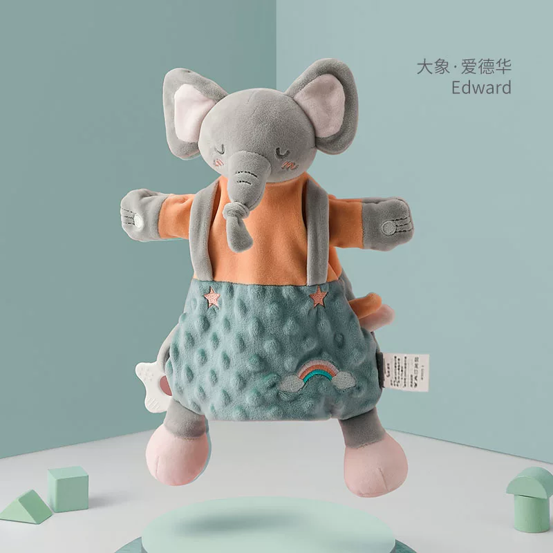 嫚熙安抚玩偶兔子手偶睡觉公仔宝宝毛绒玩具哄睡安抚巾婴儿防惊跳