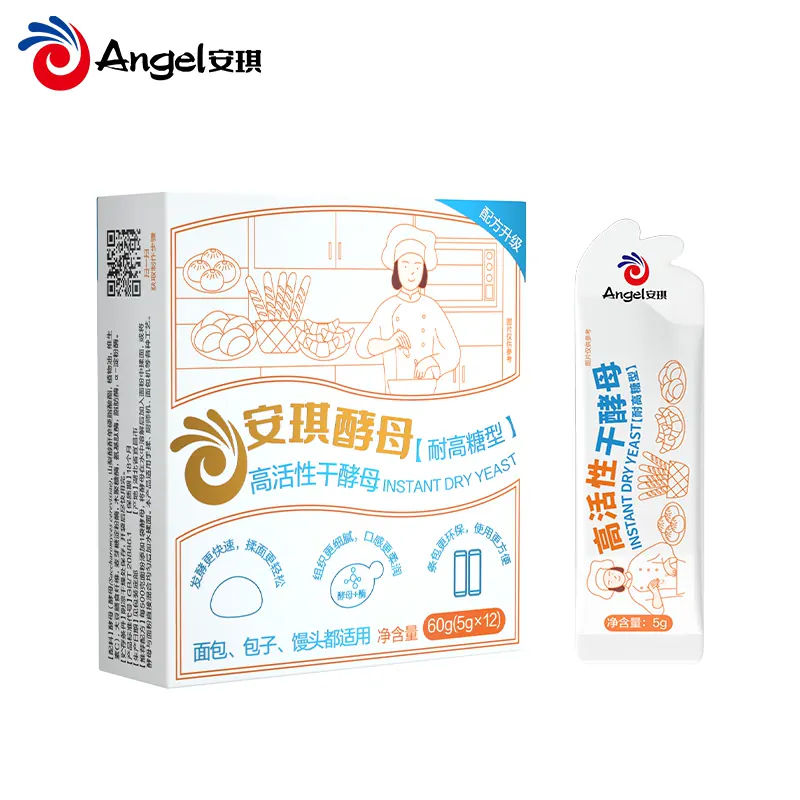 安琪小白条酵母5g*12包耐高糖高活性干酵母粉 家用包子面包发酵粉