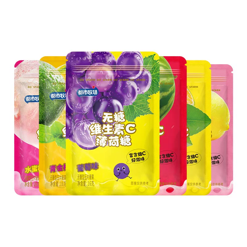都市牧场-无糖薄荷糖口气清新口香糖接吻糖维C水果糖零食批发
