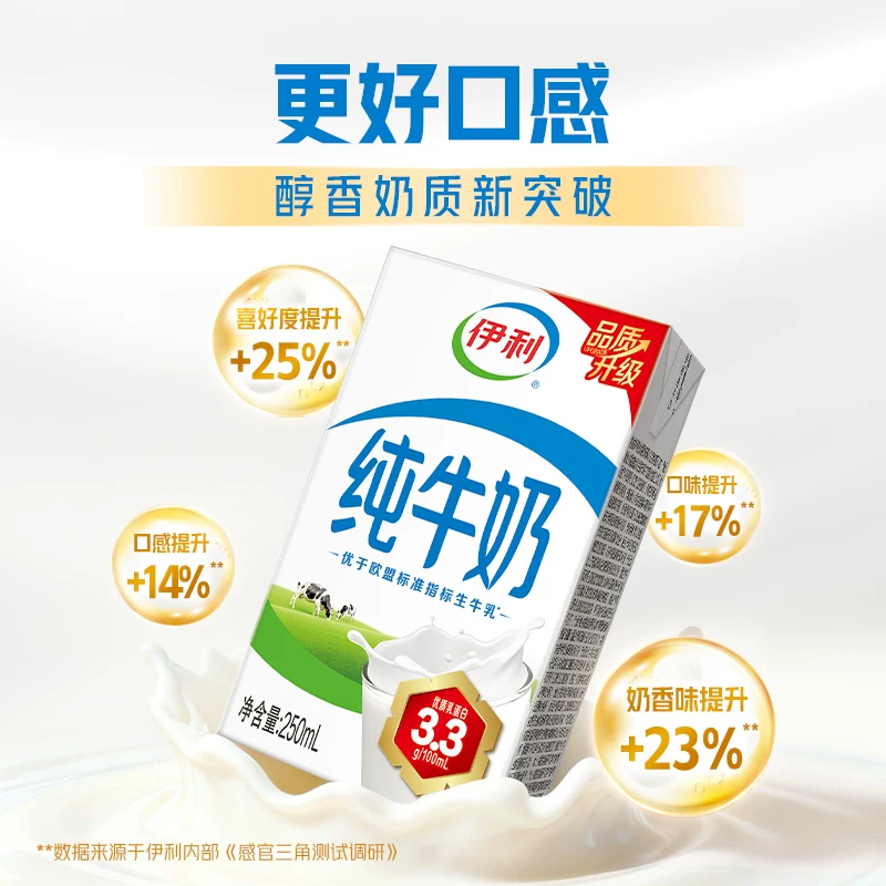 伊利纯牛奶250ml*21盒*2箱优质乳蛋白学生早餐8月产