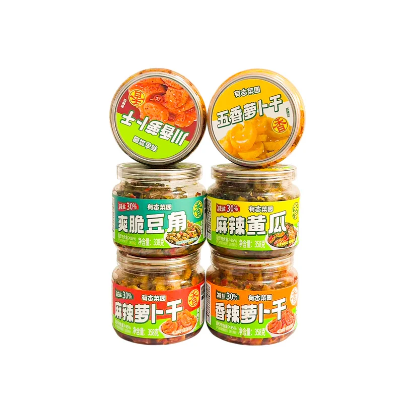 有亩菜园香辣萝卜干可口下饭菜酸豆角罐装酱菜麻辣黄瓜大罐装咸菜