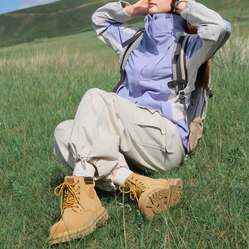 骆驼马丁靴女鞋2026新款秋季大黄靴加绒旅游女工装靴户外登山短靴