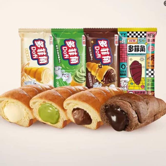 【组合任选12件】Bimbo宾堡多菲角夹心牛角包面包爆浆零食牛角包