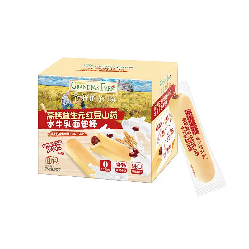 爷爷的农场高钙红豆山药水牛乳面包棒宝宝面包儿童早餐宝宝零食