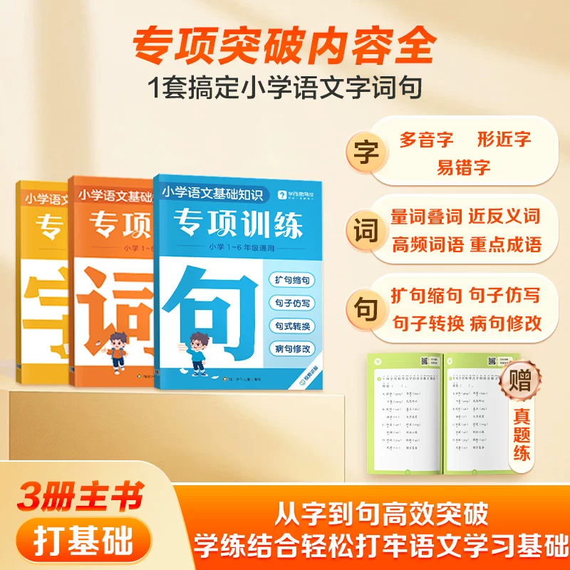 学而思25重磅新品 字词句专项训练强化基础同步校内小学重难考点全覆盖识字用词造句专项突破-1WX