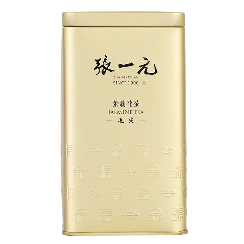 张一元茉莉花茶叶毛尖冷泡茶中秋节高端新春茶伴手礼盒装200g金罐