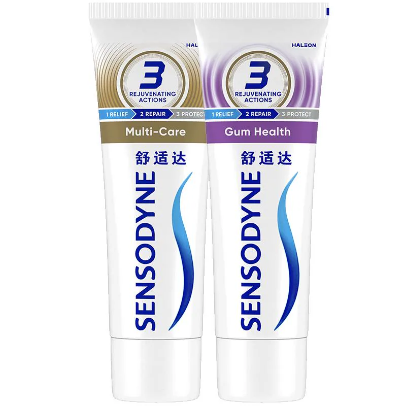 舒适达抗敏感牙膏牙龈多效护理100g*2支套装防蛀清新口气含氟清洁