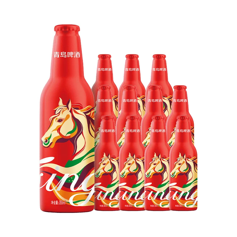 青岛啤酒鸿运当头系列 355ml*12瓶精致铝瓶礼盒 过节送礼