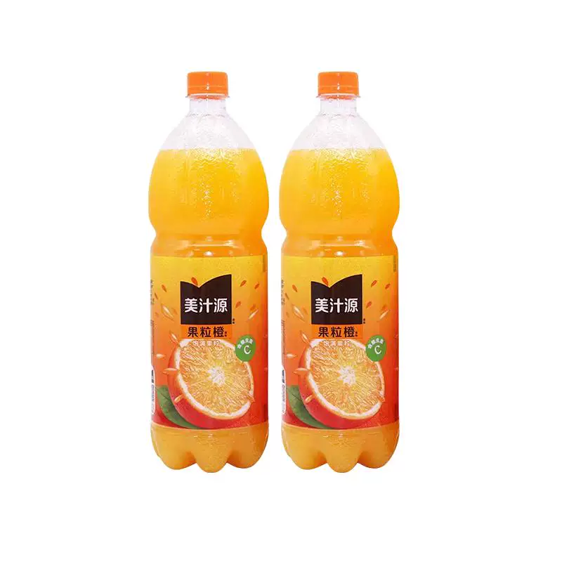 可口可乐美汁源果粒橙1.25L*2瓶果味含维生素c橙汁饮料包邮bp