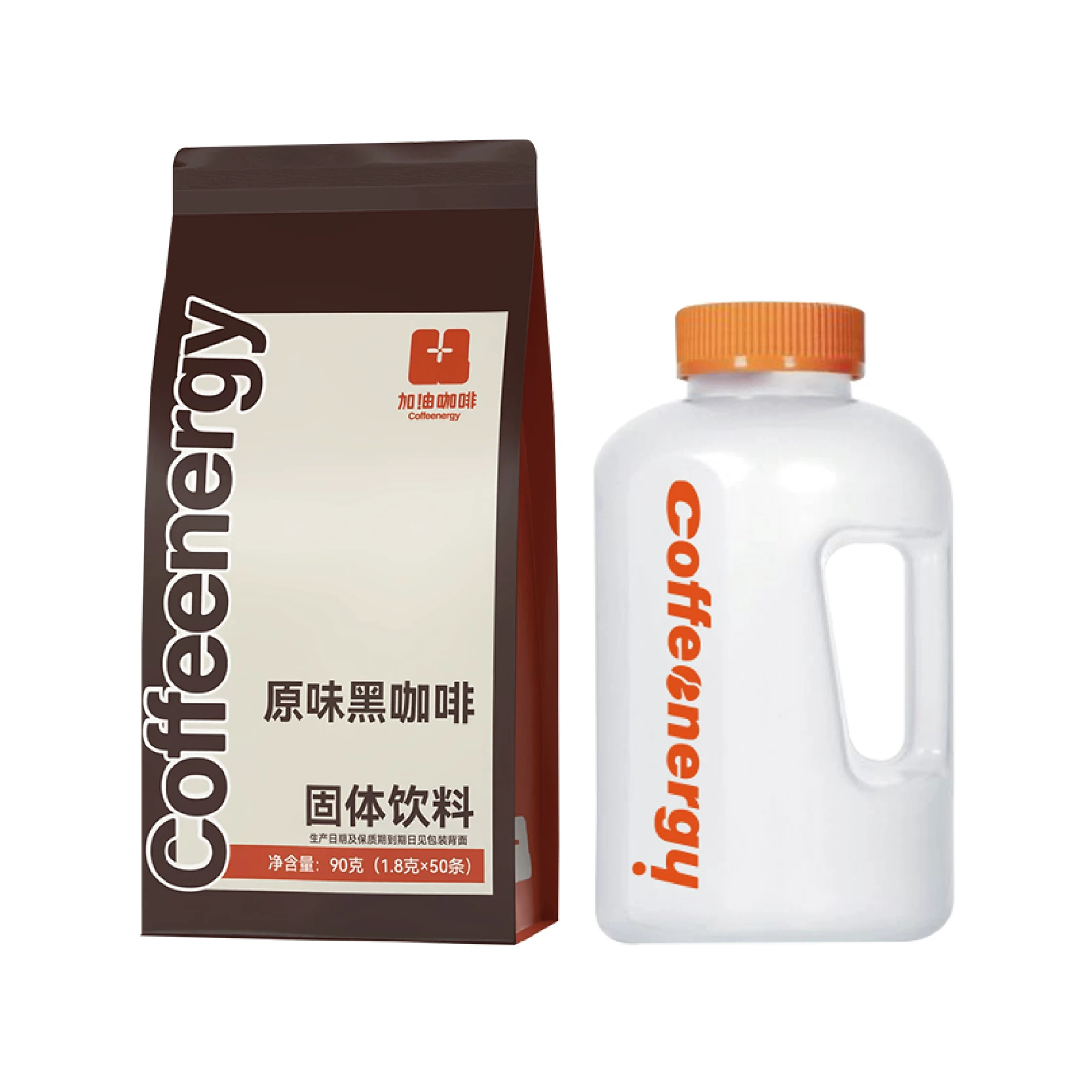 Coffeenergy黑咖啡粉高因低卡0添加云南阿拉比卡速溶原味1.8g*50