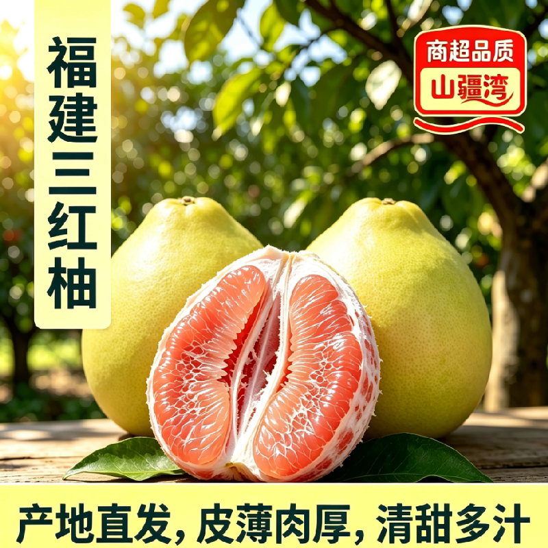 山疆湾主产地直发福建正宗平和三红蜜柚子甜度高水分足柚子秒杀