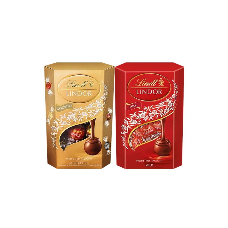 Lindt/瑞士莲官方正品软心牛奶薄荷黑巧克力200g送礼休闲零食送礼