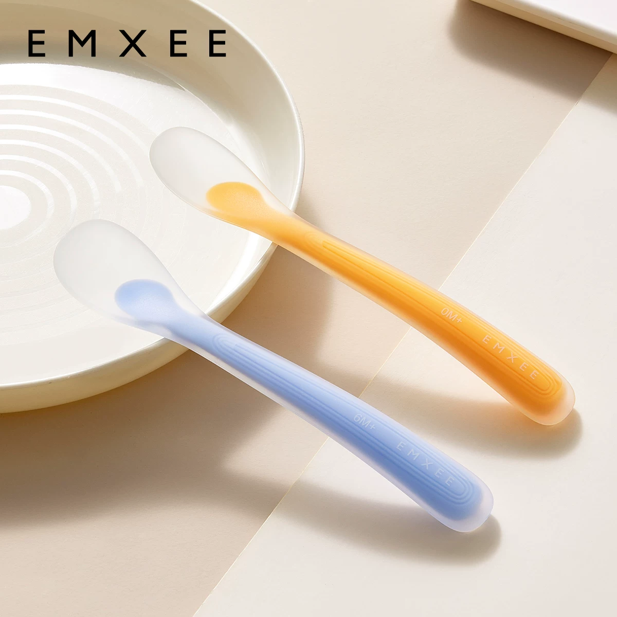 嫚熙硅胶勺子新生婴儿宝宝辅食勺训练吃饭通用喂水喂奶喂药小软勺