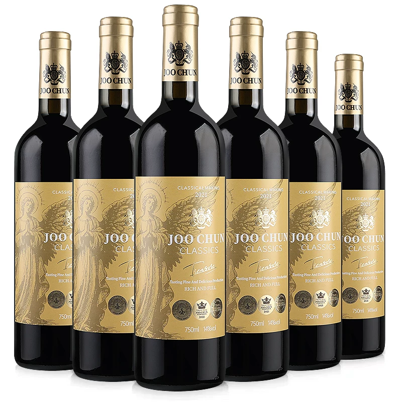 珠淳珍藏红酒旗舰店干红葡萄酒14度送礼袋整箱6瓶装节日送礼！1