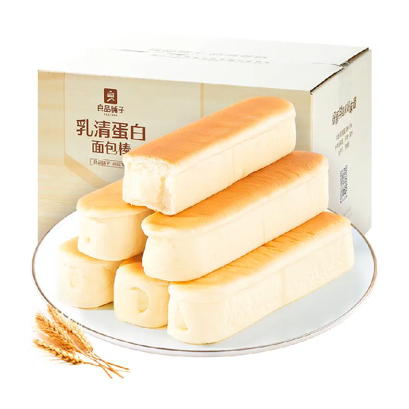 良品铺子乳清蛋白面包棒整箱营养健康早餐零食办公室代餐休闲食品