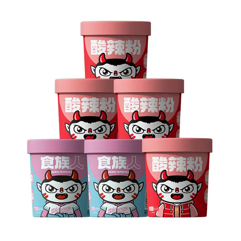 【任选6桶】食族人酸辣粉泡椒米线香菜红薯粉丝重庆方便速食桶装
