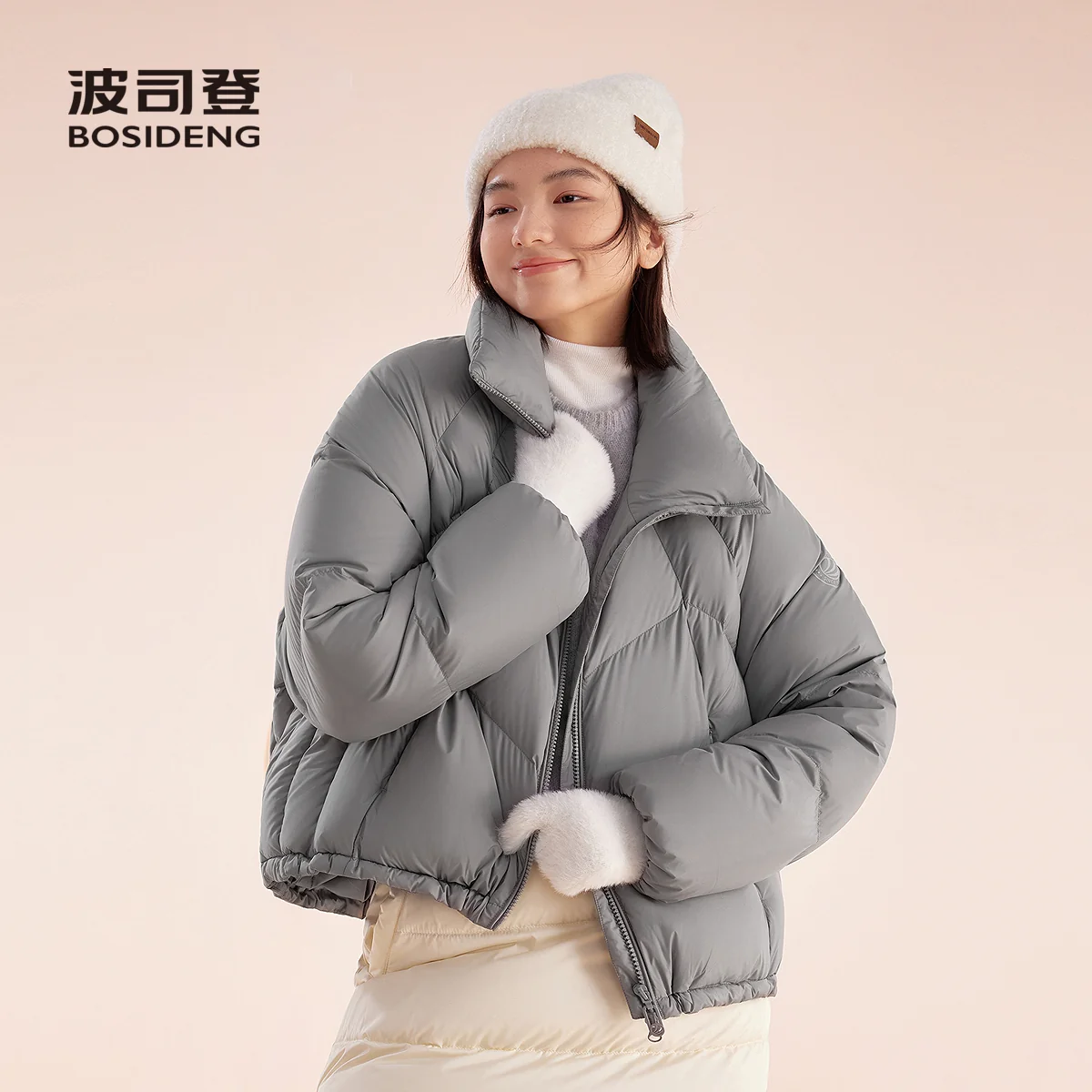 【双11新降】波司登奥莱冬厚羽绒服女短款宽松立领亲肤抗皱
