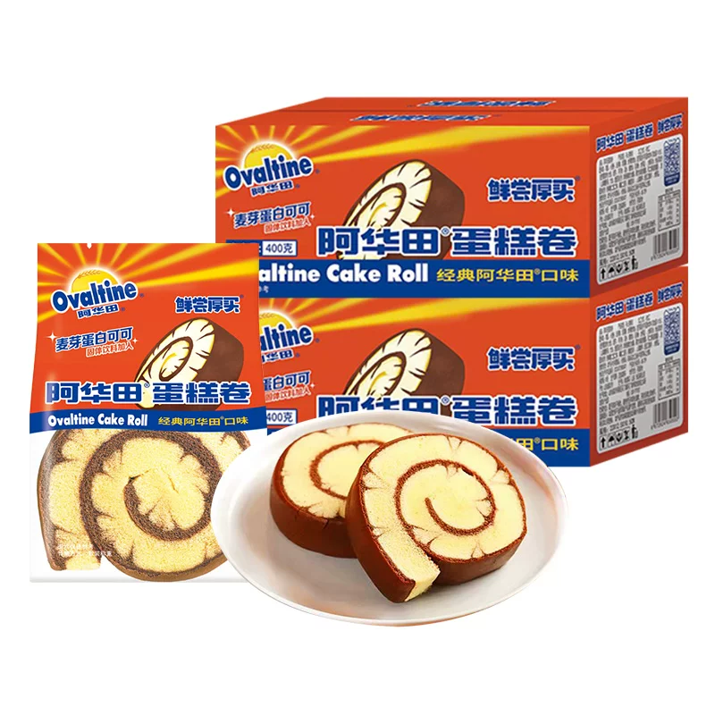 阿华田可可瑞士蛋糕卷早餐面包蛋糕糕点营养零食保质期至10月底起