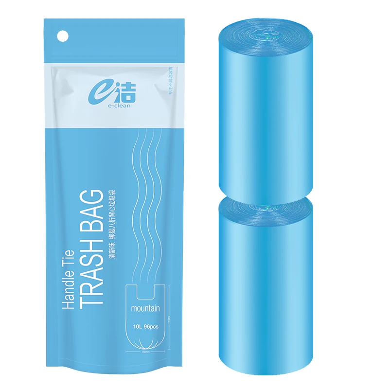e洁垃圾袋家用手提式加厚厨房家用收纳香味背心塑料袋实惠装96只