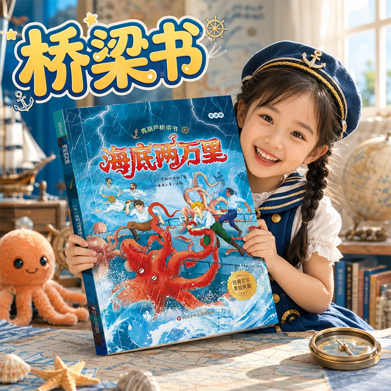 【青葫芦桥梁书】注音全彩儿童绘本分级绘本阅读 海底两万里昆虫记朝花夕拾爱的教育 3到6岁到7岁幼小衔接拼音学霸阅读课外书